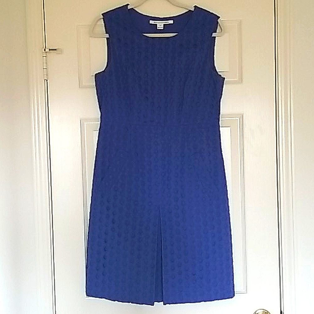 DVF Carpreena Ring Stitch Dress Periwinkle Blue